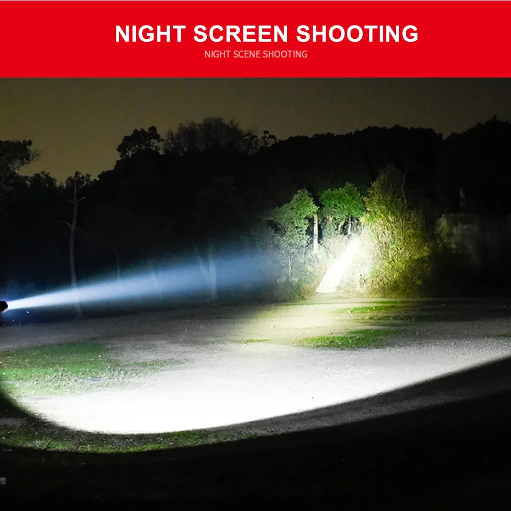 LED Tactical Hunting Flashlight USB Rechargeable Waterproof Torch Lamp Professional Shooting Night Scout Lights Set