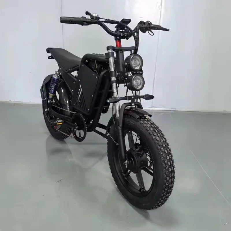 E-bike 20-inch double shock absorber, 1500W 48V 30AH endurance electric bicycle，leisure and entertainment off-road electric bike