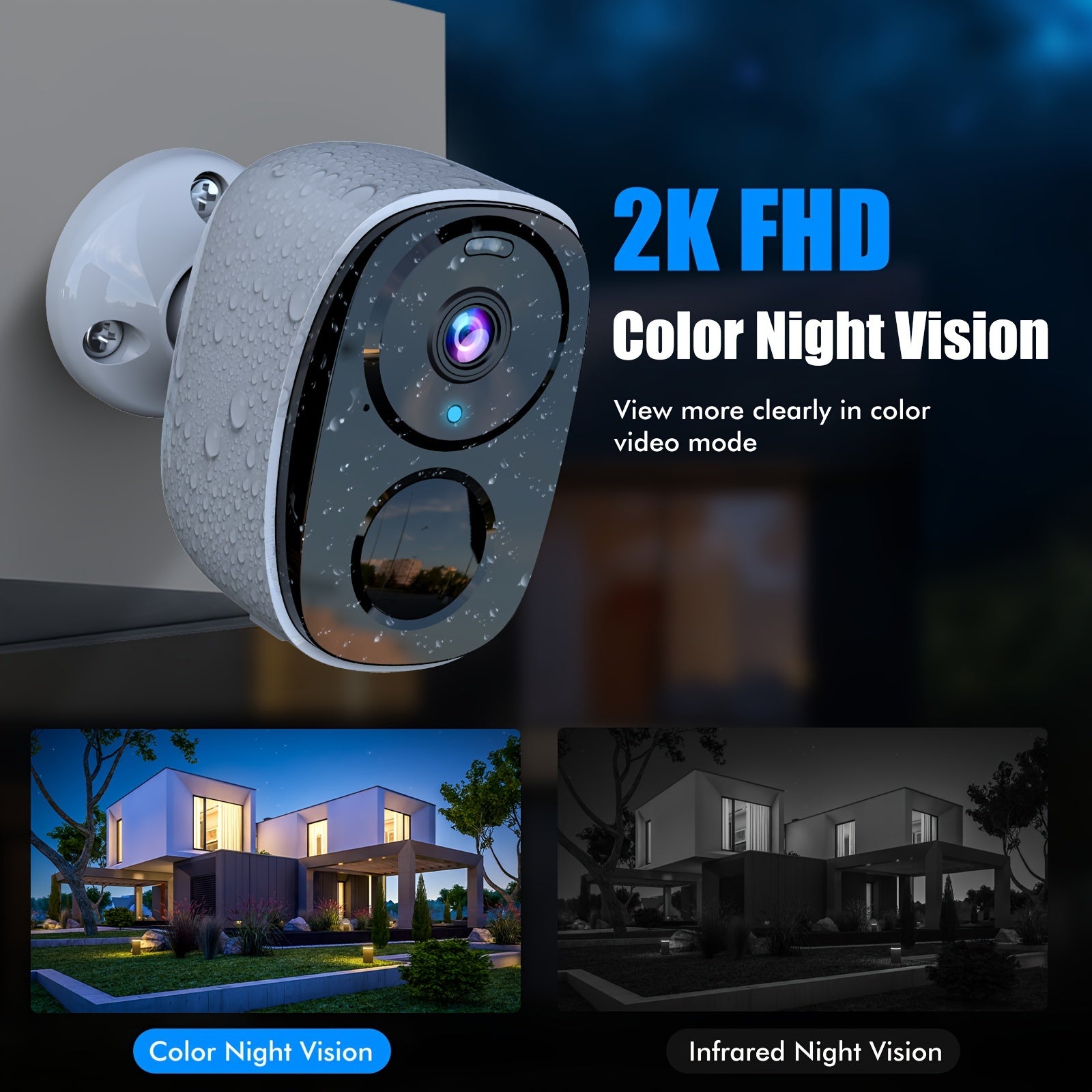 5pcs Wireless Outdoor Security Camera System with AI Motion Detection, Two-Way Talk, Color & Night Vision, PTZ (Pan/Tilt/Zoom), Waterproof IP66, Battery & USB-Powered, Lithium Battery Suitable for /Office/Business Surveillanc